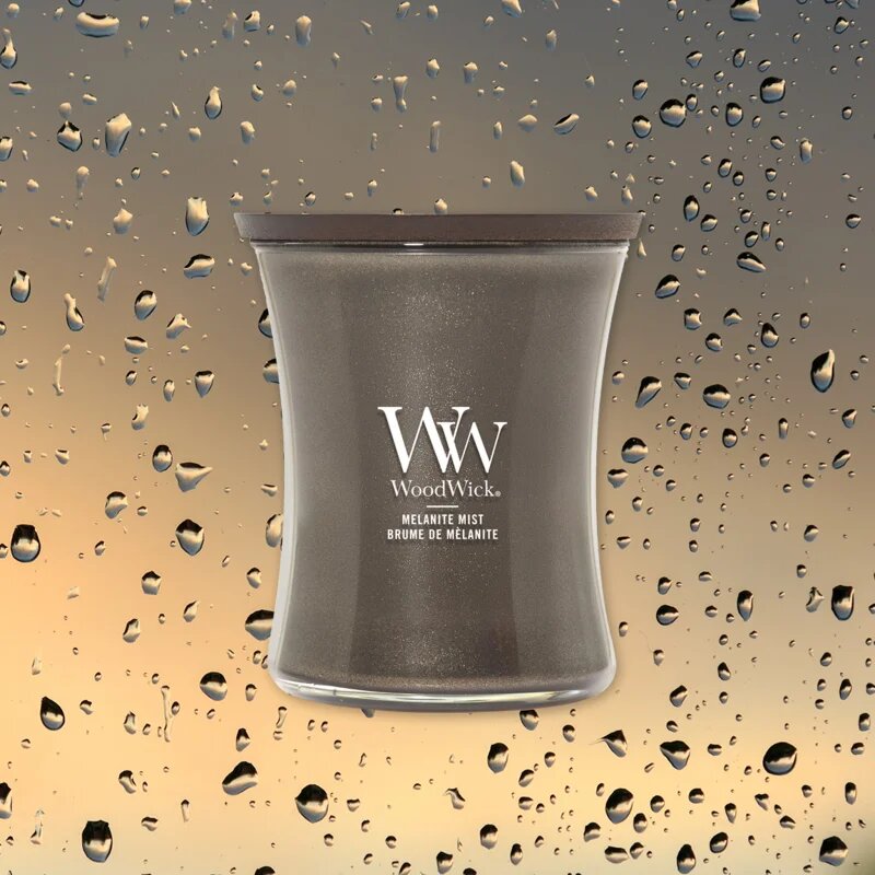 Woodwick Precious Metals Melanite Mist dišeča sveča 275 g