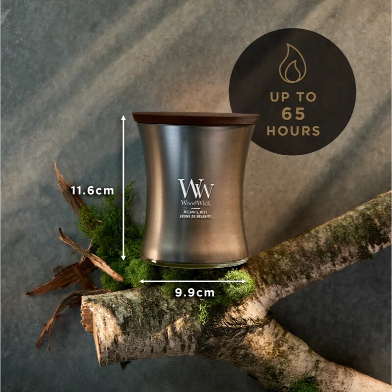 Woodwick Precious Metals Melanite Mist dišeča sveča 275 g