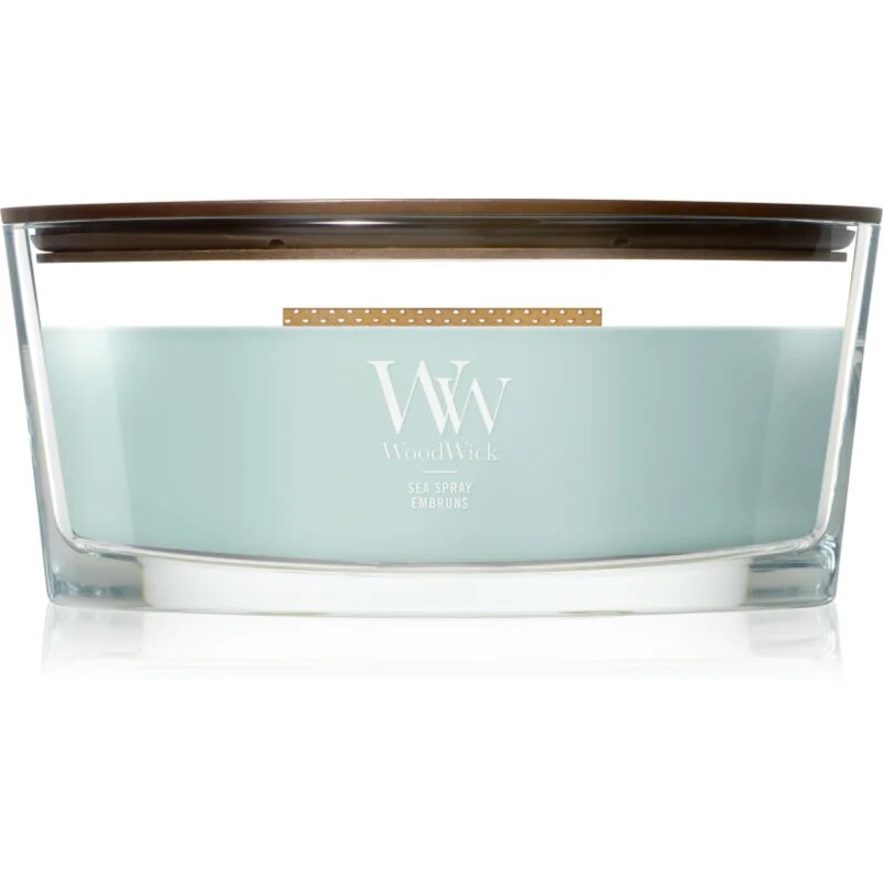 Woodwick Sea Spray dišeča sveča z lesenim stenjem 453.6 g