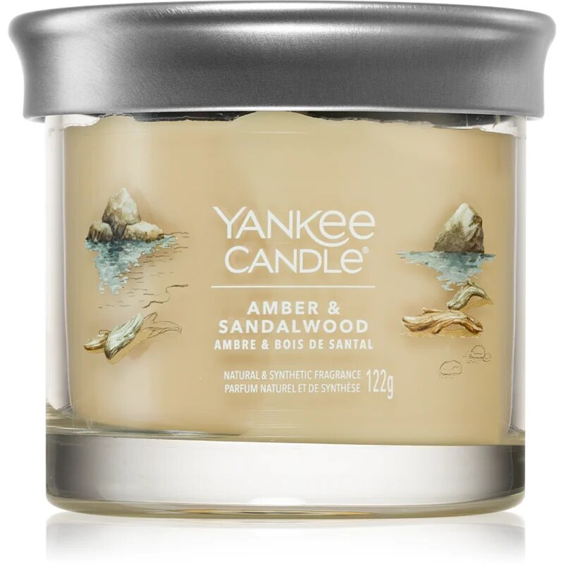 Yankee Candle Amber & Sandalwood dišeča sveča 122 g