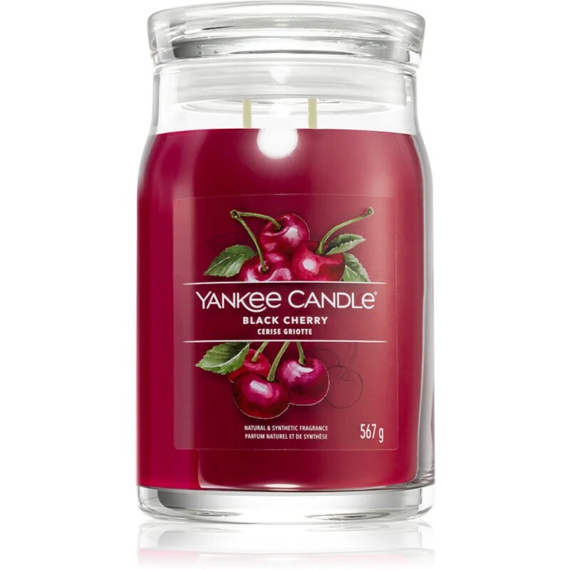 Yankee Candle Black Cherry dišeča sveča Signature 567 g