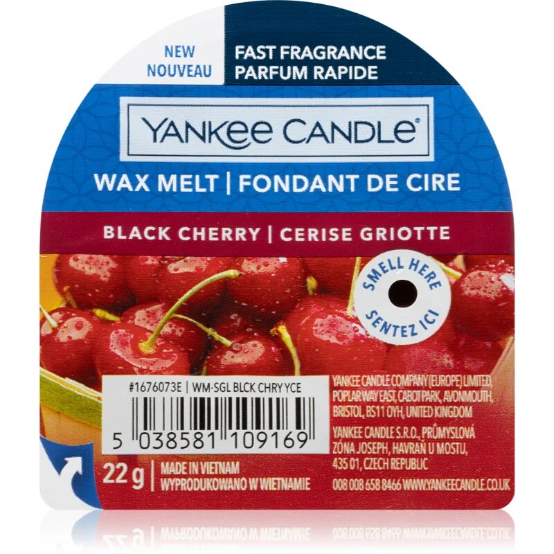 Yankee Candle Black Cherry vosek za aroma lučko 22 g