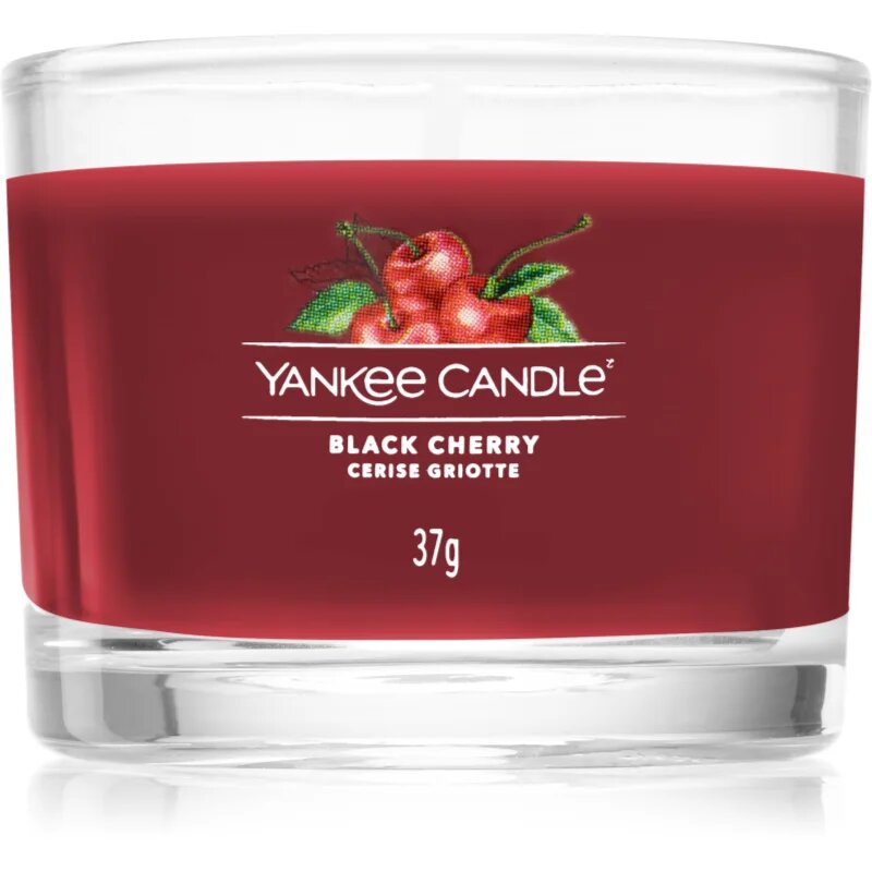 Yankee Candle Black Cherry votivna sveča glass 37 g