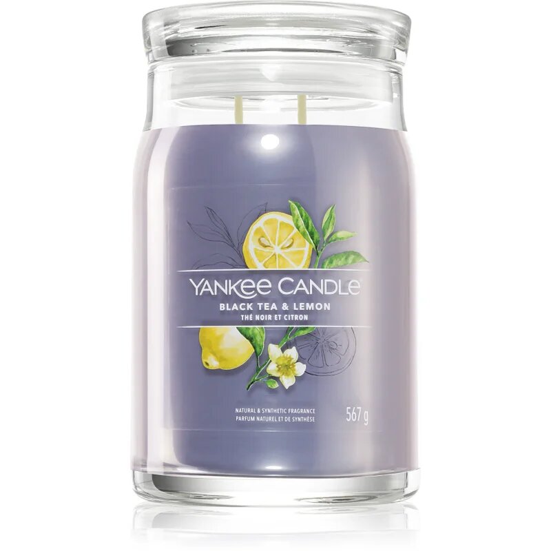 Yankee Candle Black Tea & Lemon dišeča sveča 567 g