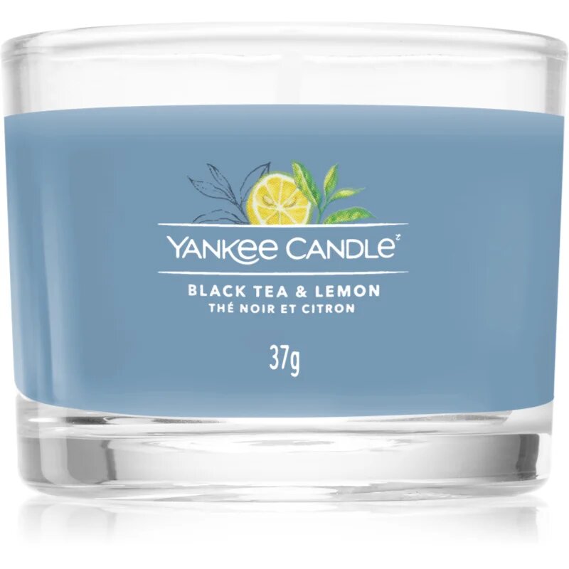 Yankee Candle Black Tea & Lemon votivna sveča glass 37 g