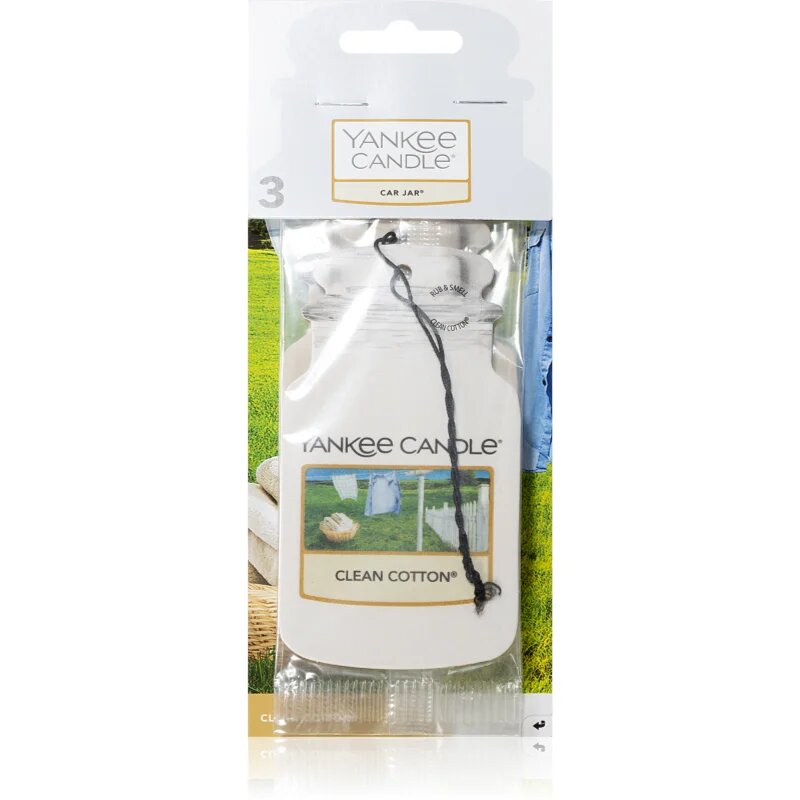 Yankee Candle Clean Cotton dišeča obešanka 3 kos