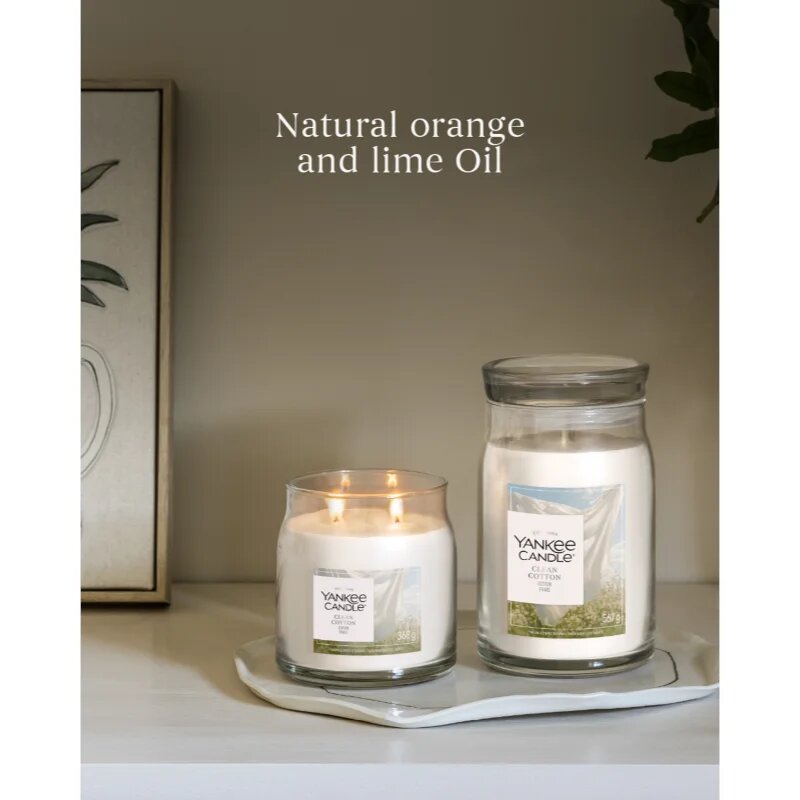 Yankee Candle Clean Cotton dišeča sveča Signature 368 g