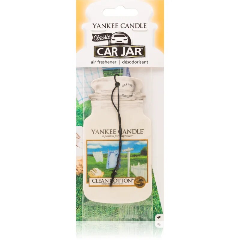 Yankee Candle Clean Cotton dišeči obesek za v avto 1 kos