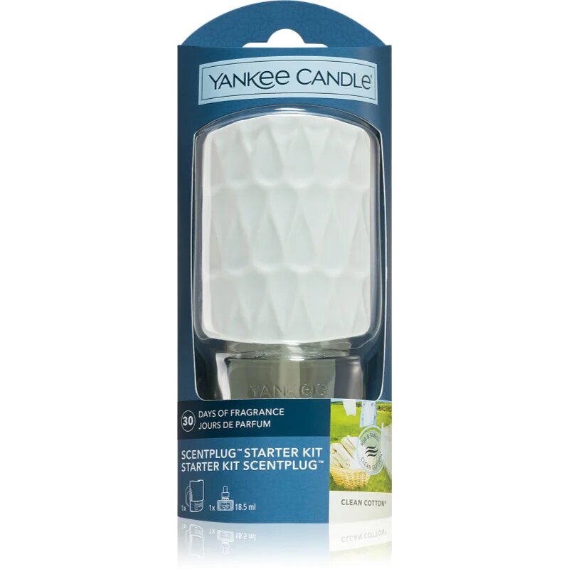 Yankee Candle Clean Cotton električni difuzor + nadomestno polnilo 1 kos