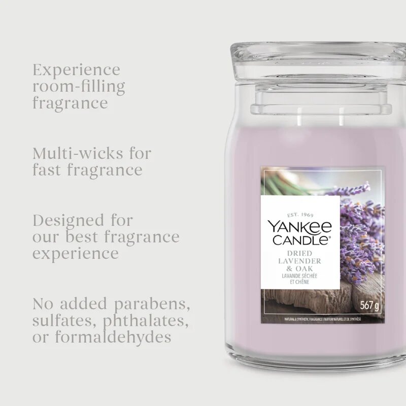 Yankee Candle Dried Lavender & Oak dišeča sveča 567 g