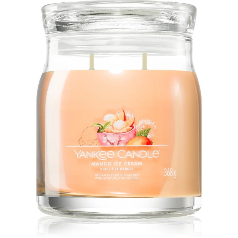 Yankee Candle Mango Ice Cream dišeča sveča Signature 368 g