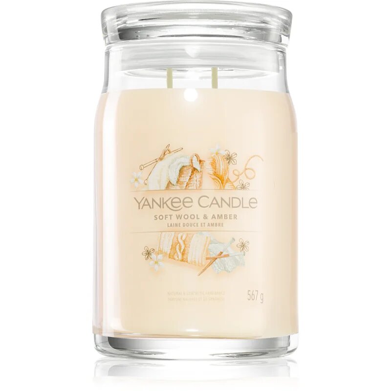 Yankee Candle Soft Wool & Amber dišeča sveča 567 g