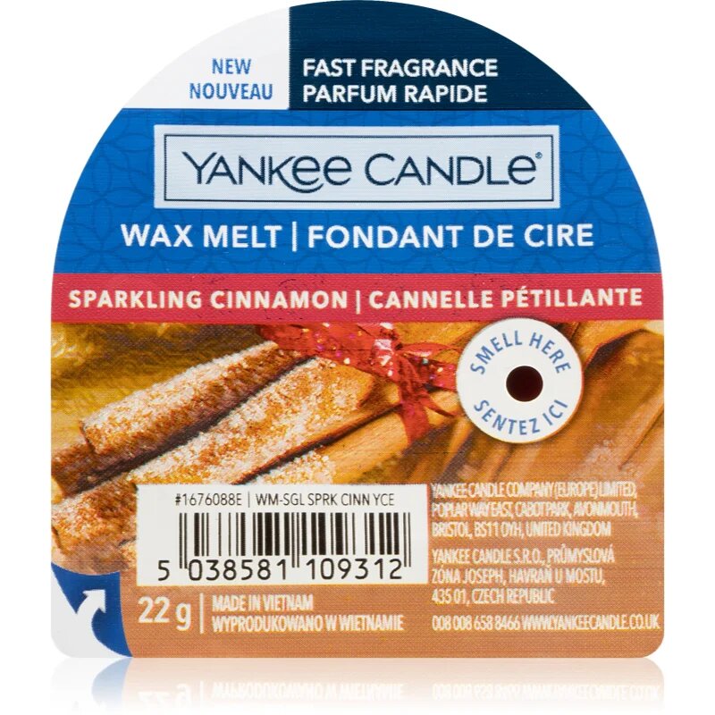 Yankee Candle Sparkling Cinnamon vosek za aroma lučko 22 g