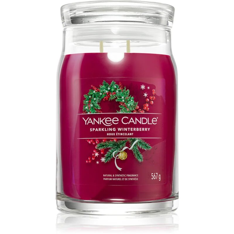 Yankee Candle Sparkling Winterberry dišeča sveča Signature 567 g