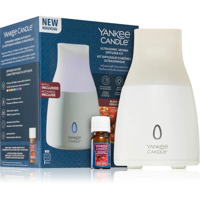 Yankee Candle Ultrasonic Electric Diffuser Kit Black Cherry Ultrazvočni aroma difuzor 1 kos
