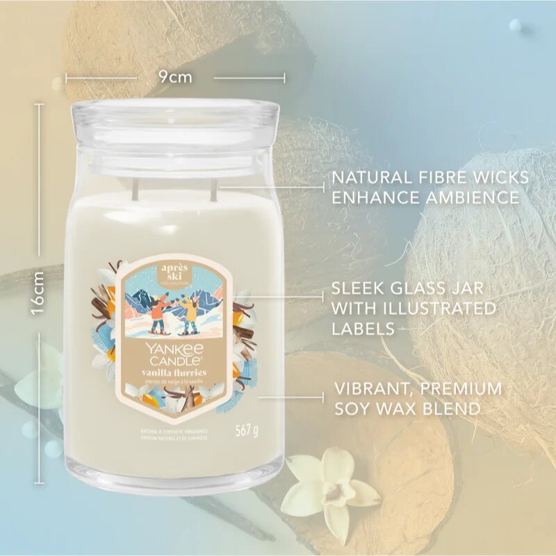 Yankee Candle Vanilla Flurries dišeča sveča Signature 567 g