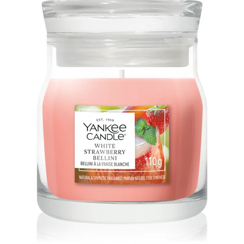 Yankee Candle White Strawberry Bellini dišeča sveča Signature 110 g