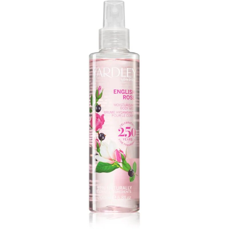 Yardley English Rose vlažilno pršilo za telo za ženske 200 ml