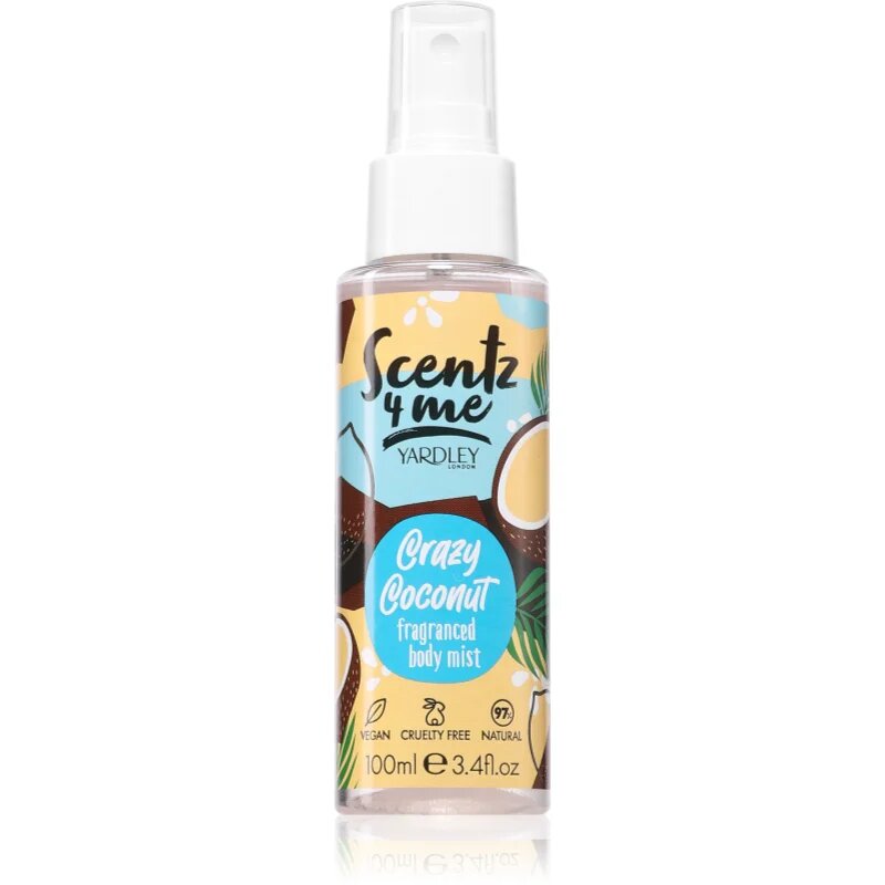 Yardley Scentz 4 Me Crazy Coconut meglica za telo za ženske 100 ml