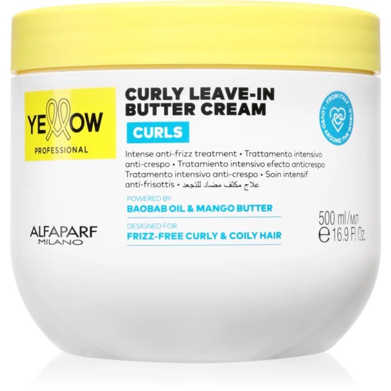 Yellow Professional Curls Curly Leave-in Cream krema brez spiranja za kodraste lase 500 ml