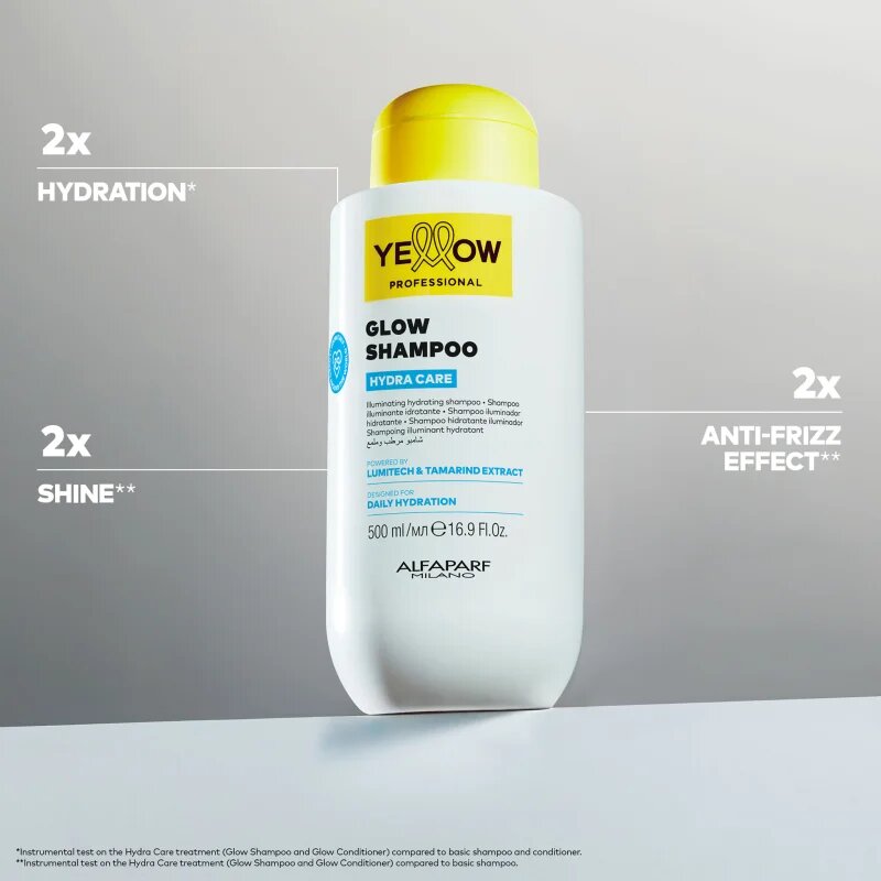 Yellow Professional Hydra Care Glow Shampoo vlažilni šampon za vse tipe las 500 ml