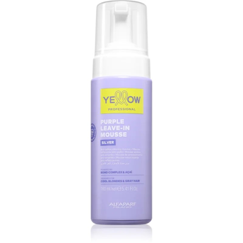 Yellow Professional Silver Purple Leave-In Mousse pena za lase za nevtralizacijo rumenih odtenkov 160 ml