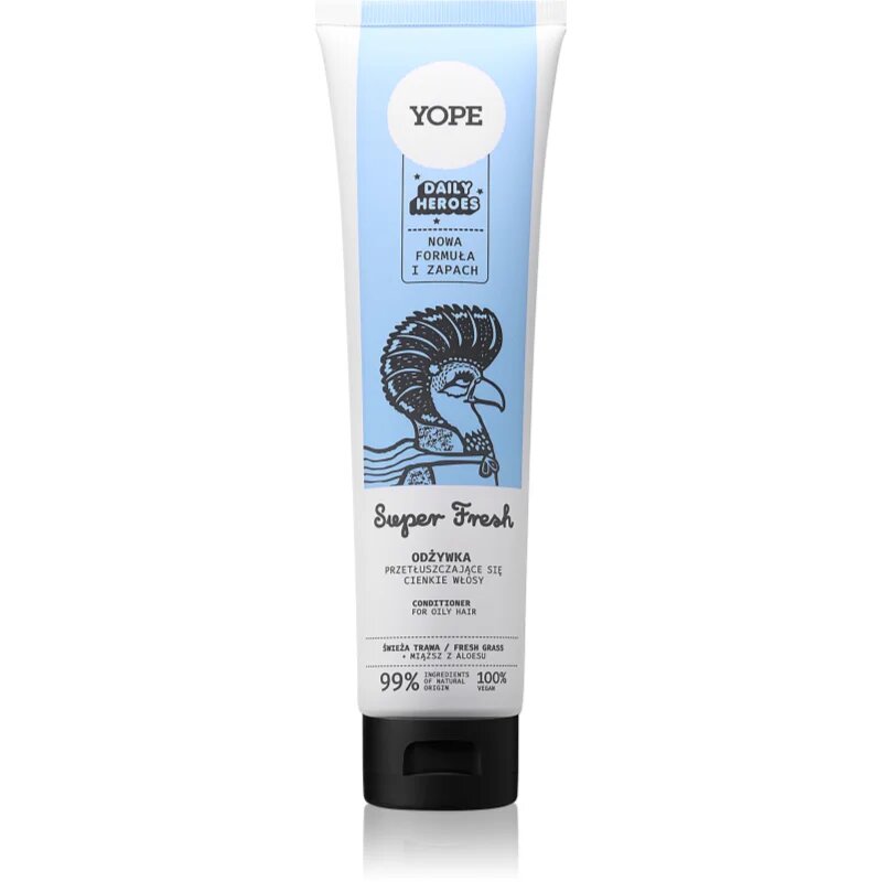 Yope Daily Heroes Fresh Conditioner Fresh Grass balzam za volumen za mastne lase 170 ml