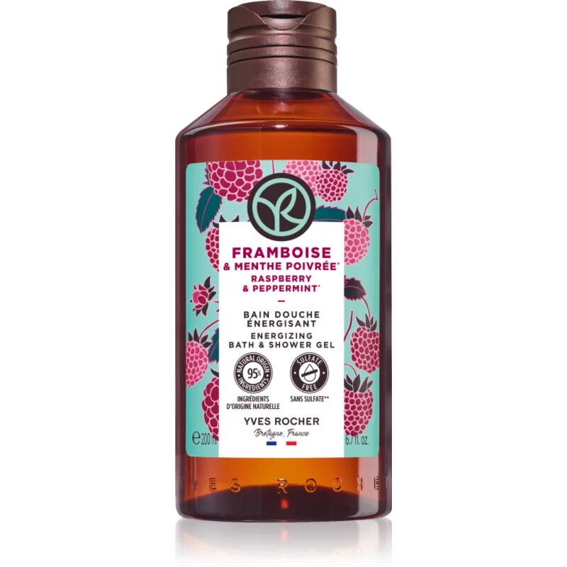 Yves Rocher Bain de Nature gel za prhanje Raspberry & Mint 200 ml