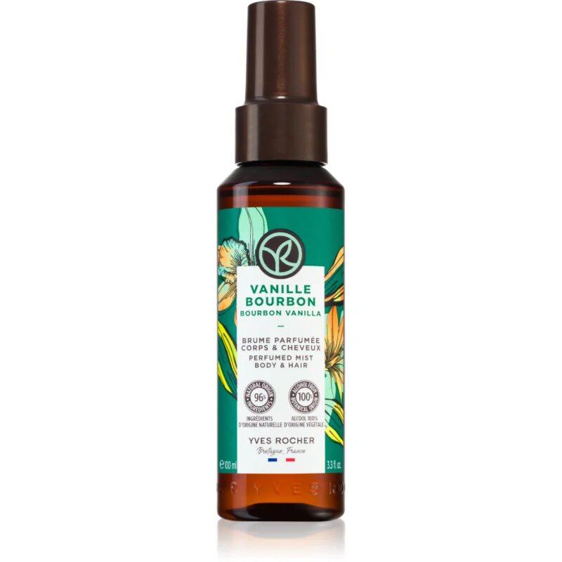 Yves Rocher Bain de Nature odišavljeno pršilo za telo in lase za ženske Bourbon Vanilla 100 ml