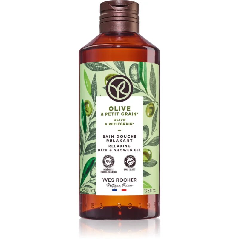 Yves Rocher Bain de Nature relaksacijski gel za prhanje Olive & Petit Grain 400 ml