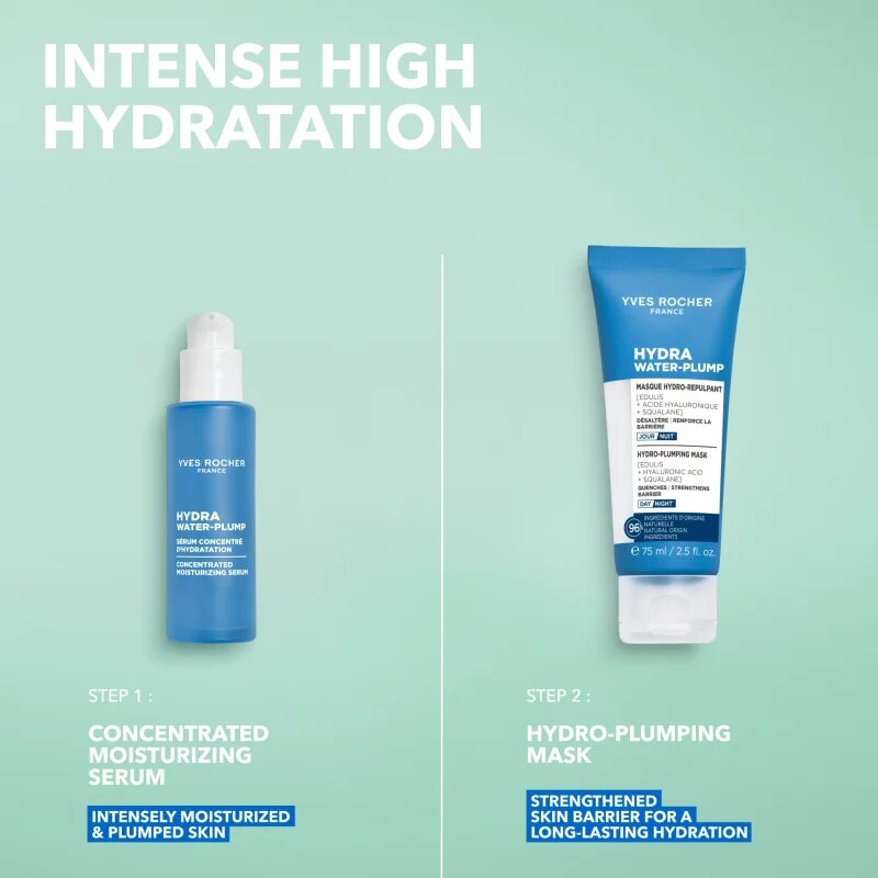 Yves Rocher Hydra Water-Plump vlažilna gladilna maska za dan in noč 75 ml