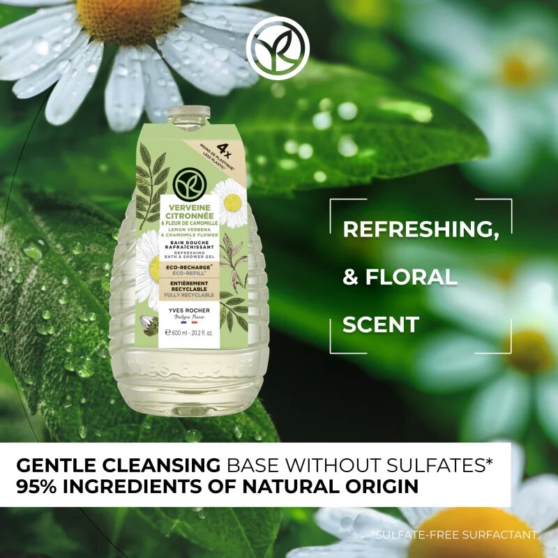 Yves Rocher Lemon Verbena & Chamomile Flower gel za prhanje dišave Lemon Verbena & Chamomile Flower 600 ml
