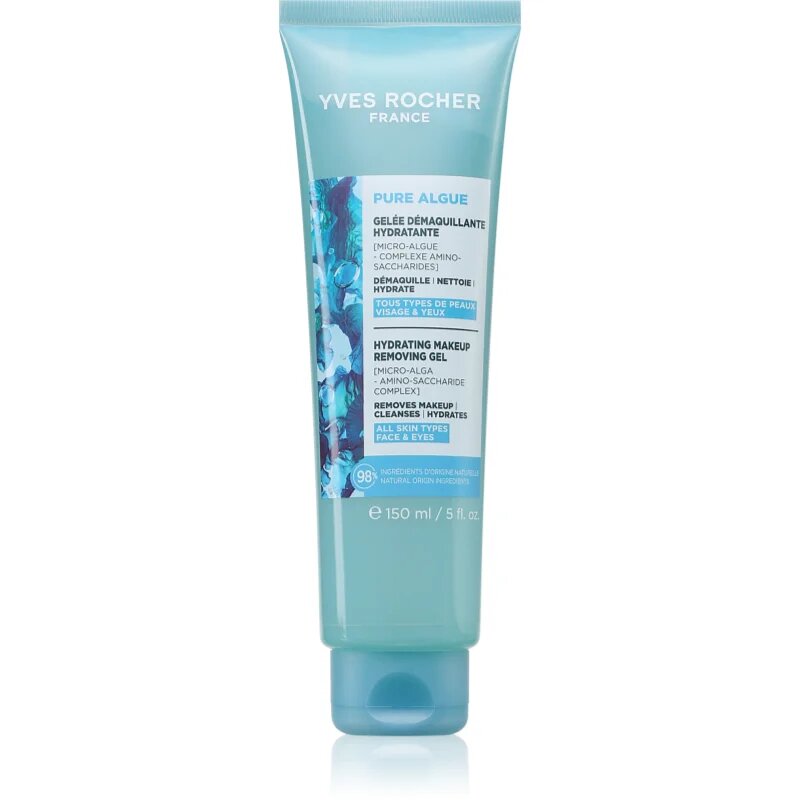 Yves Rocher Pure Algue čistilni gel za odstranjevanje ličil z vlažilnim učinkom 150 ml
