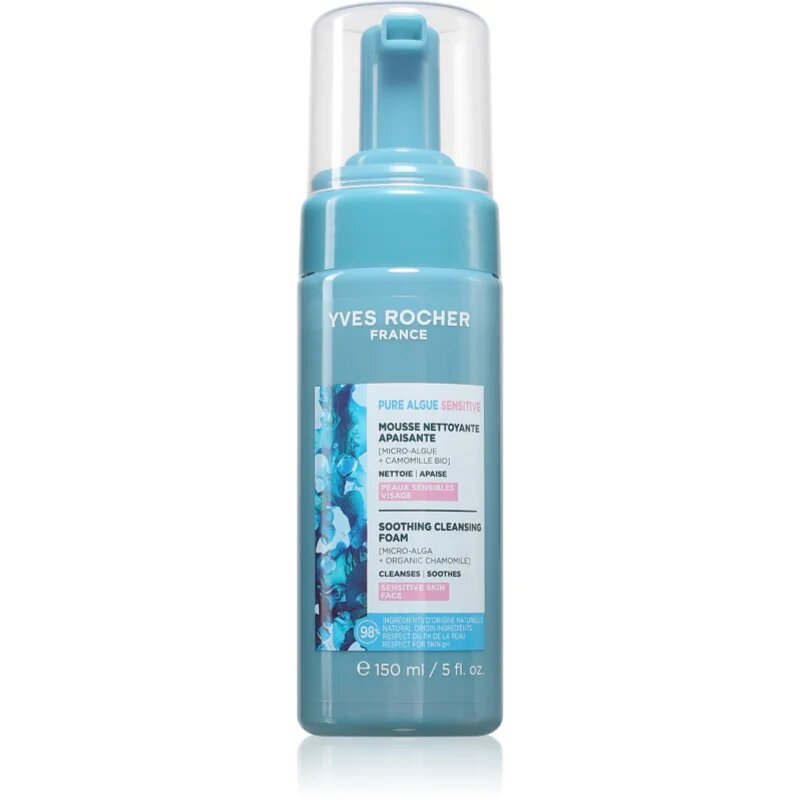 Yves Rocher Pure Algue Sensitive vlažilna čistilna pena za občutljivo kožo 150 ml