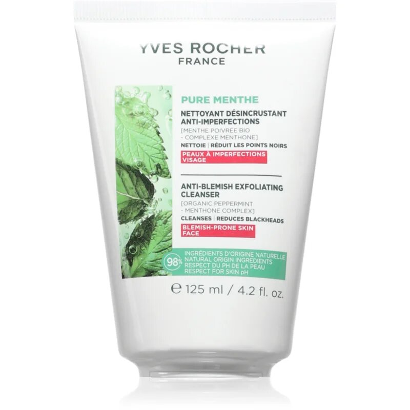 Yves Rocher Pure Menthe nežni čistilni gel s piling učinkom 125 ml