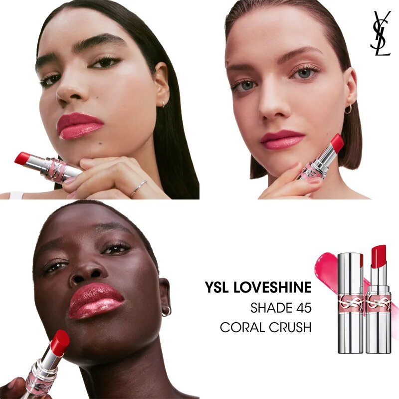 Yves Saint Laurent Loveshine Lipstick vlažilna sijoča šminka za ženske 45 Coral Crush 32 g