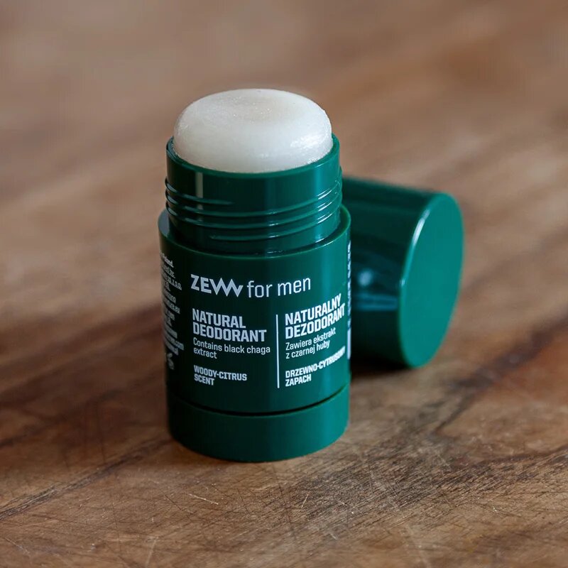 Zew For Men DEODORANT natural with black chaga woody-citrus naravni trdi deodorant 30 g