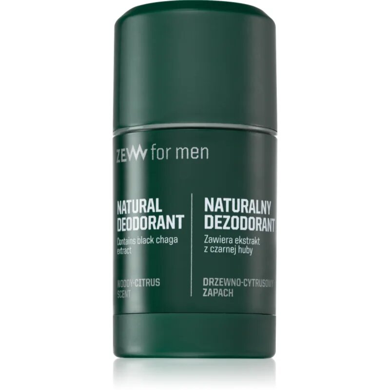 Zew For Men DEODORANT natural with black chaga woody-citrus naravni trdi deodorant 80 ml