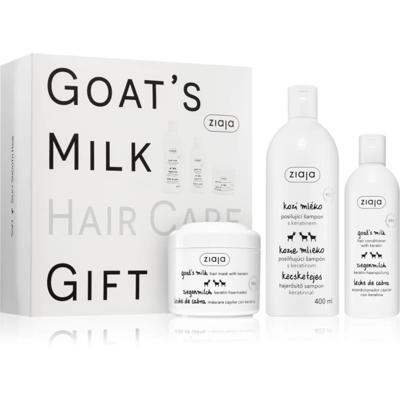 Ziaja Goat's Milk darilni set za suhe in poškodovane lase