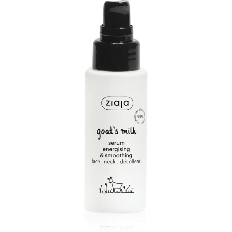 Ziaja Goat's Milk gladilni serum za hidracijo in posvetlitev kože za obraz vrat in dekolte 50 ml