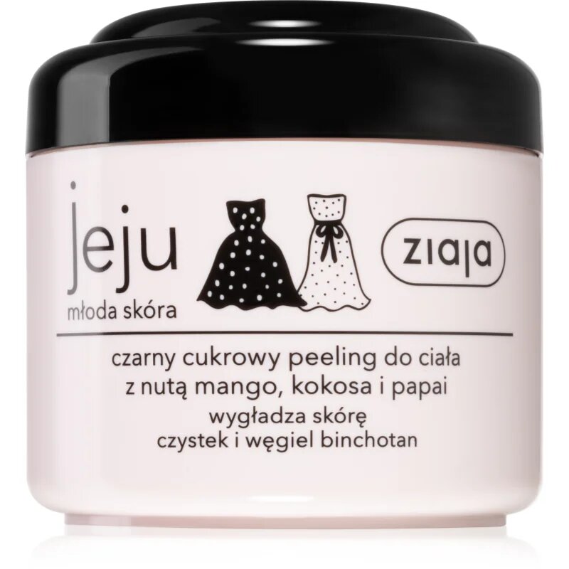 Ziaja Jeju Young Skin sladkorni piling za telo črni 200 ml