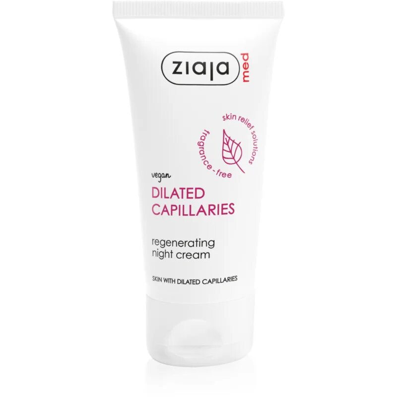 Ziaja Med Dilated Capillaries krepilna nočna krema ki preprečuje pokanje in tvorbo novih razširjenih žilic 50 ml