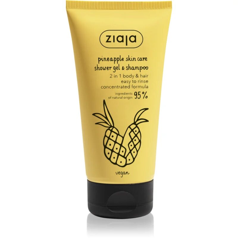 Ziaja Pineapple poživitveni gel za prhanje za telo in lase 160 ml