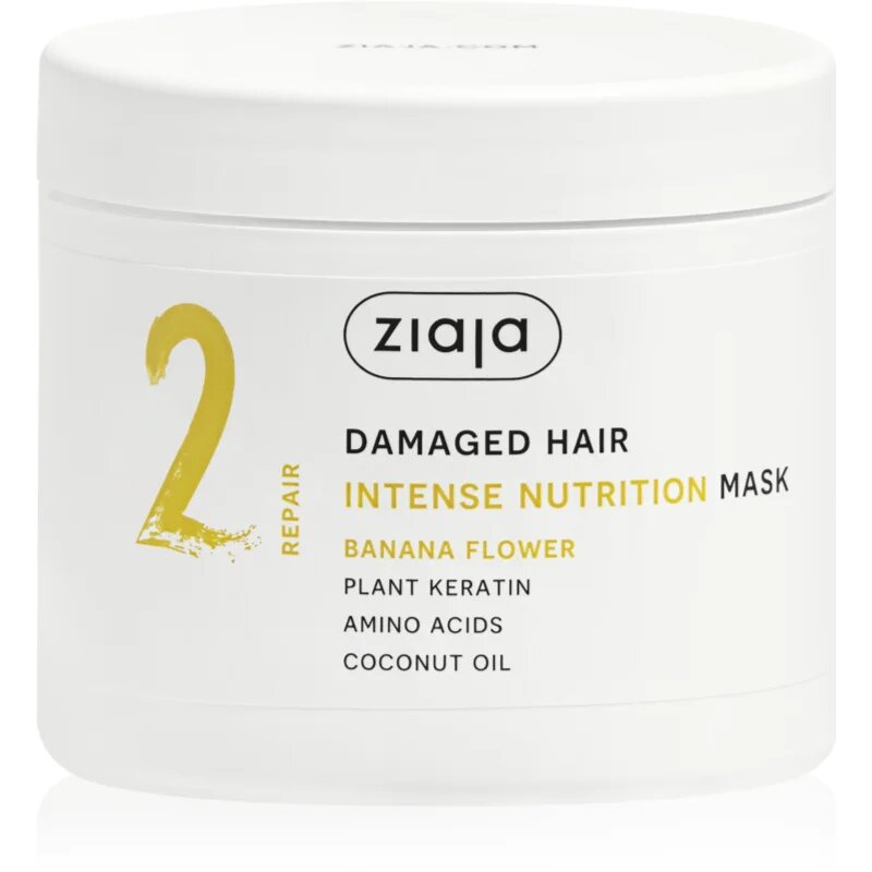 Ziaja Plant Essentials Banana Flower hranilna maska za lase za poškodovane lase 350 ml