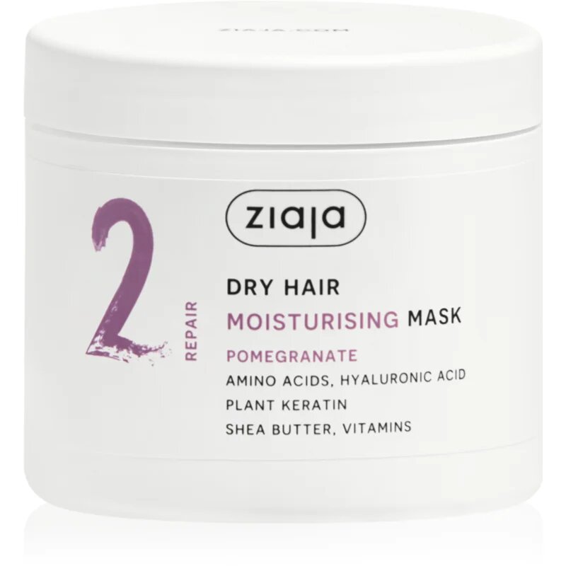 Ziaja Plant Essentials Pomegranate vlažilna maska za lase za suhe lase 350 ml