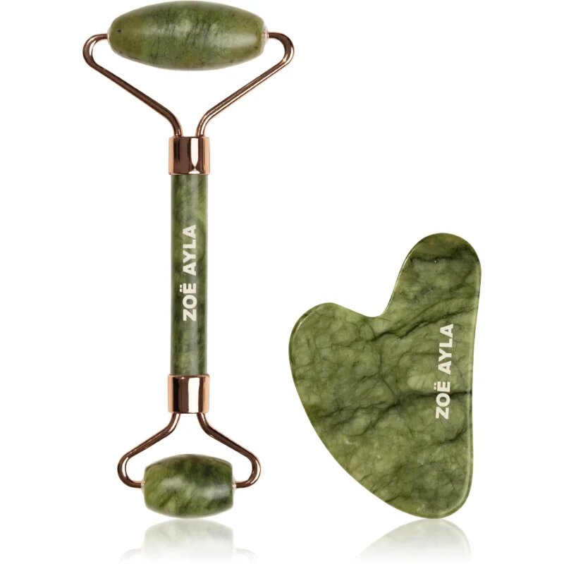 Zoë Ayla Jade Facial Roller And Gua Sha Tool darilni set za obraz 1 kos