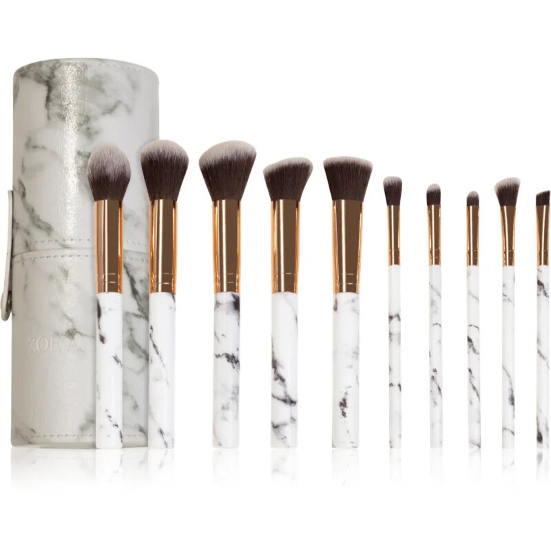 Zoë Ayla Makeup Brush Set Marble 10 Piece set čopičev z etuijem