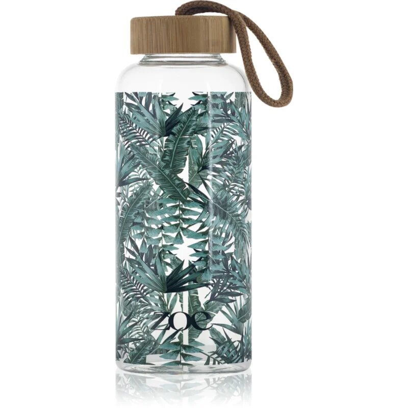 ZOE Bamboo Glass Bottle Posoda za vodo barva Tropic green 1 kos