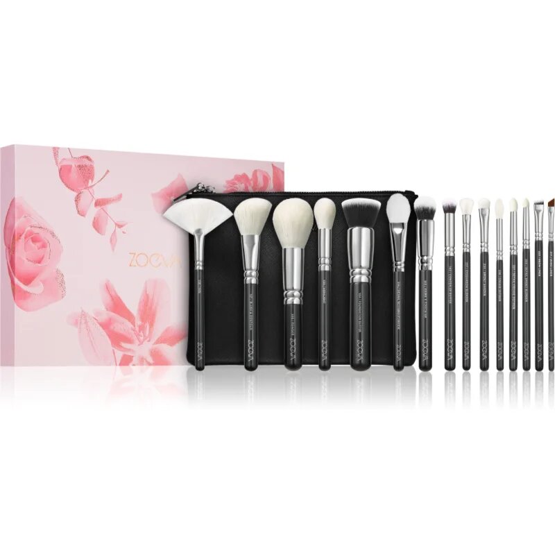 ZOEVA The Artists Brush Set Silver Set čopičev s torbico 1 kos