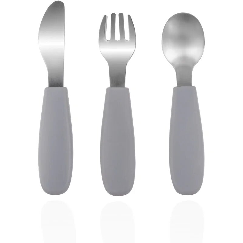 Zopa Silicone Children's Cutlery pribor za otroke 6 m+ Dove Grey 3 kos